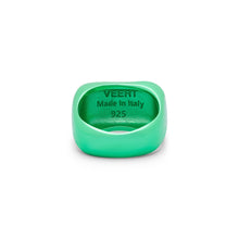 Load image into Gallery viewer, The Handwritten Logo Signet Ring in Green Coating
