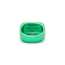 Load image into Gallery viewer, The Handwritten Logo Signet Ring in Green Coating