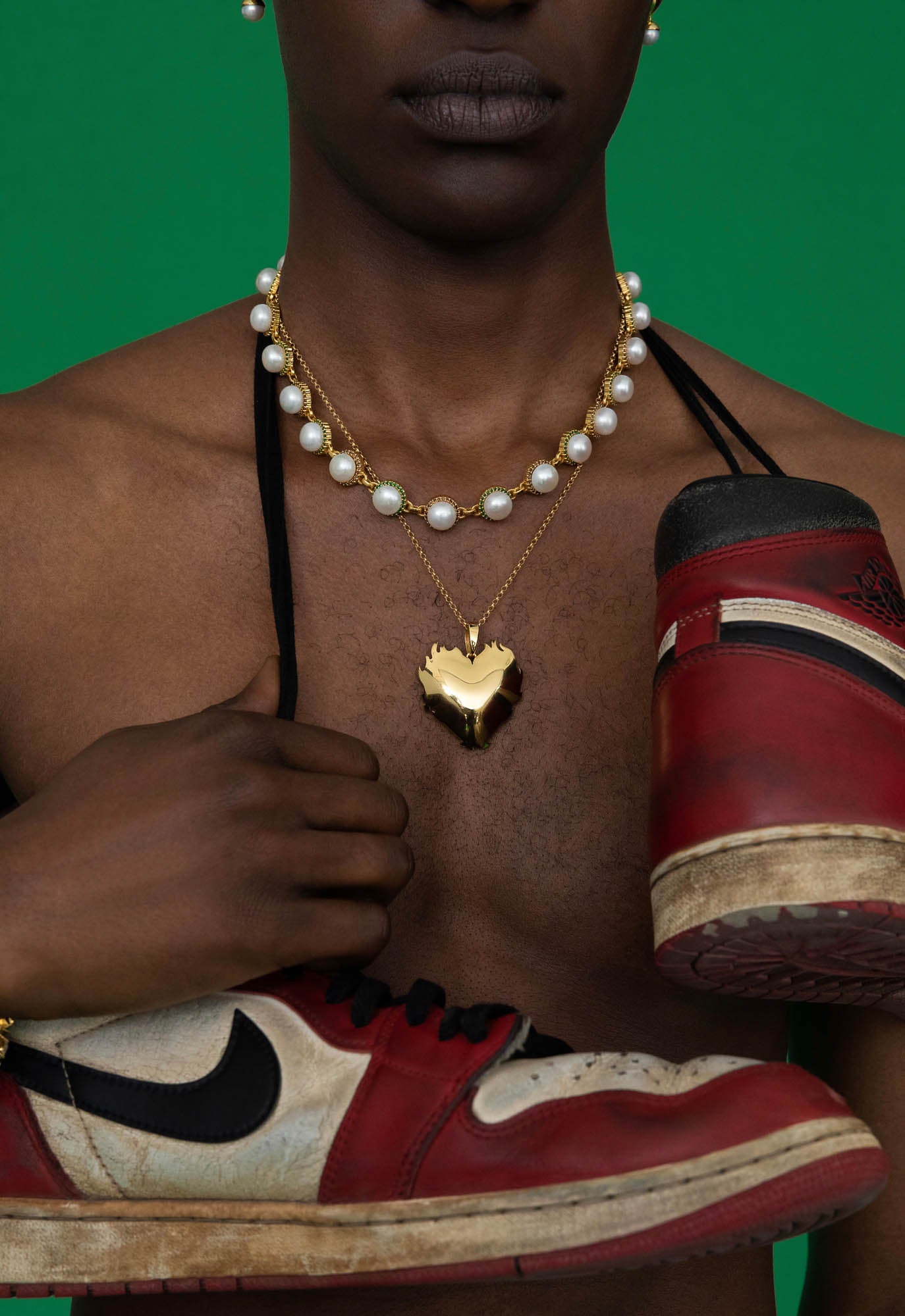 The Flame Heart Pendant Chain in Yellow Gold