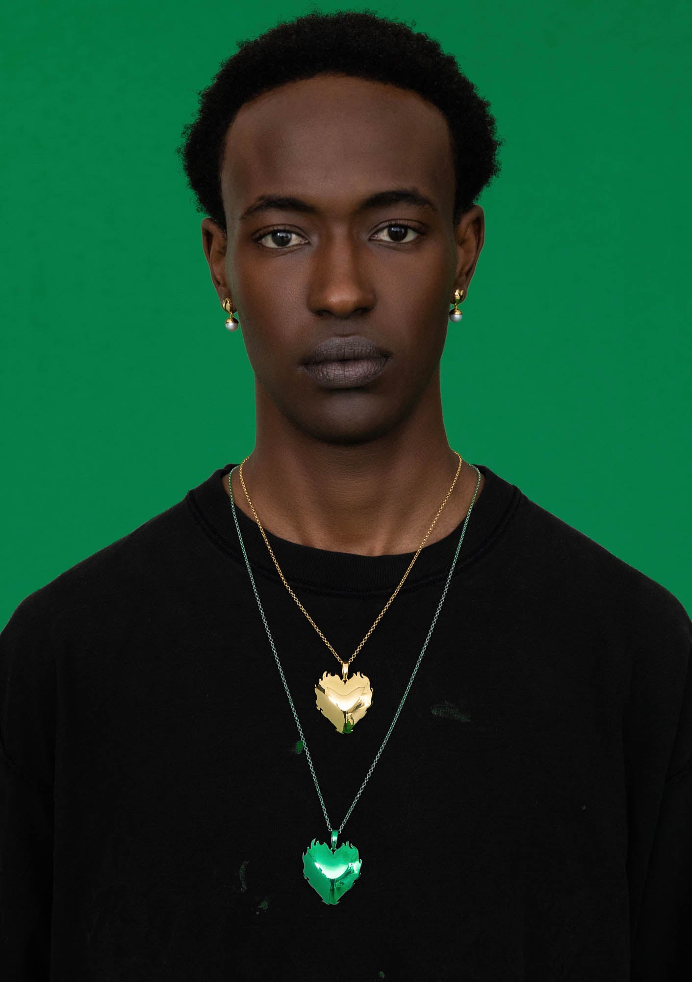 The Flame Heart Pendant Chain in Yellow Gold