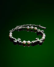 Load image into Gallery viewer, The Cross and Freshwater Pearl Bracelet in White Gold