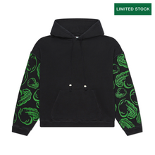 Load image into Gallery viewer, HEART EMBROIDERED HOODIE WITH FRESHWATER PEARLS ON STRING