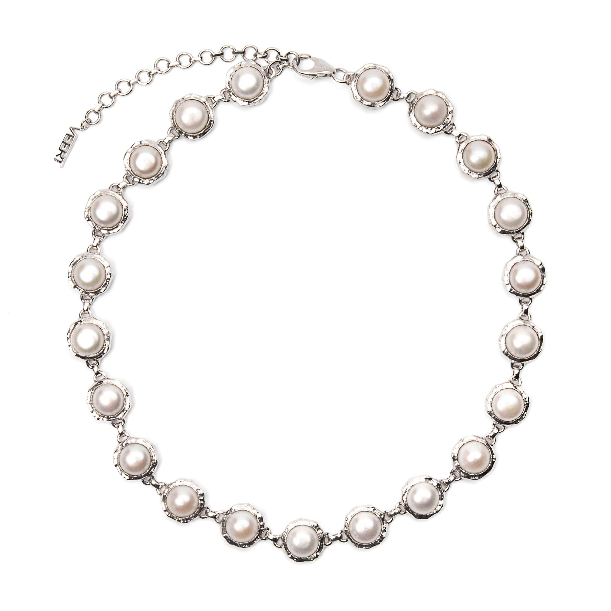 The Pearl Circle Necklace in White Gold