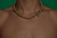 Load image into Gallery viewer, The Ball Cross Necklace in Yellow Gold
