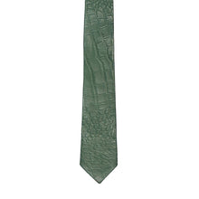 Load image into Gallery viewer, Green Croco Leather Tie