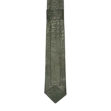 Load image into Gallery viewer, Olive Green Croco Leather Tie