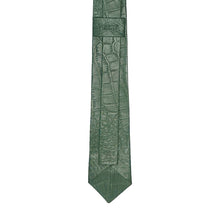Load image into Gallery viewer, Green Croco Leather Tie
