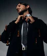 Load image into Gallery viewer, Black Croco Leather Tie