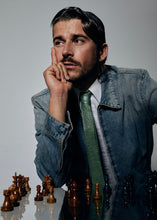 Load image into Gallery viewer, Green Croco Leather Tie