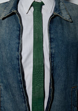 Load image into Gallery viewer, Green Croco Leather Tie