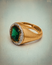 Load image into Gallery viewer, The Green Heritage Dual Tone Signet Ring in Yellow Gold