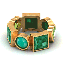 Load and play video in Gallery viewer, The Green Shape Ring in Yellow Gold
