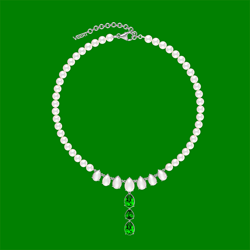 The Freshwater Pearl Drop Chain in White Gold