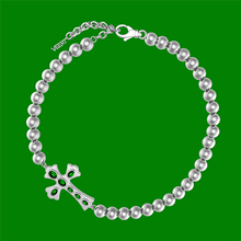Load and play video in Gallery viewer, The Ball Cross Necklace in White Gold