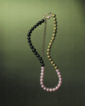Load image into Gallery viewer, The Chunk Multi Green Freshwater Pearl Necklace in Yellow Gold