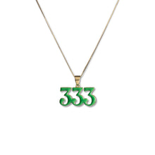 Load image into Gallery viewer, Green Enamel 333 Pendant Chain