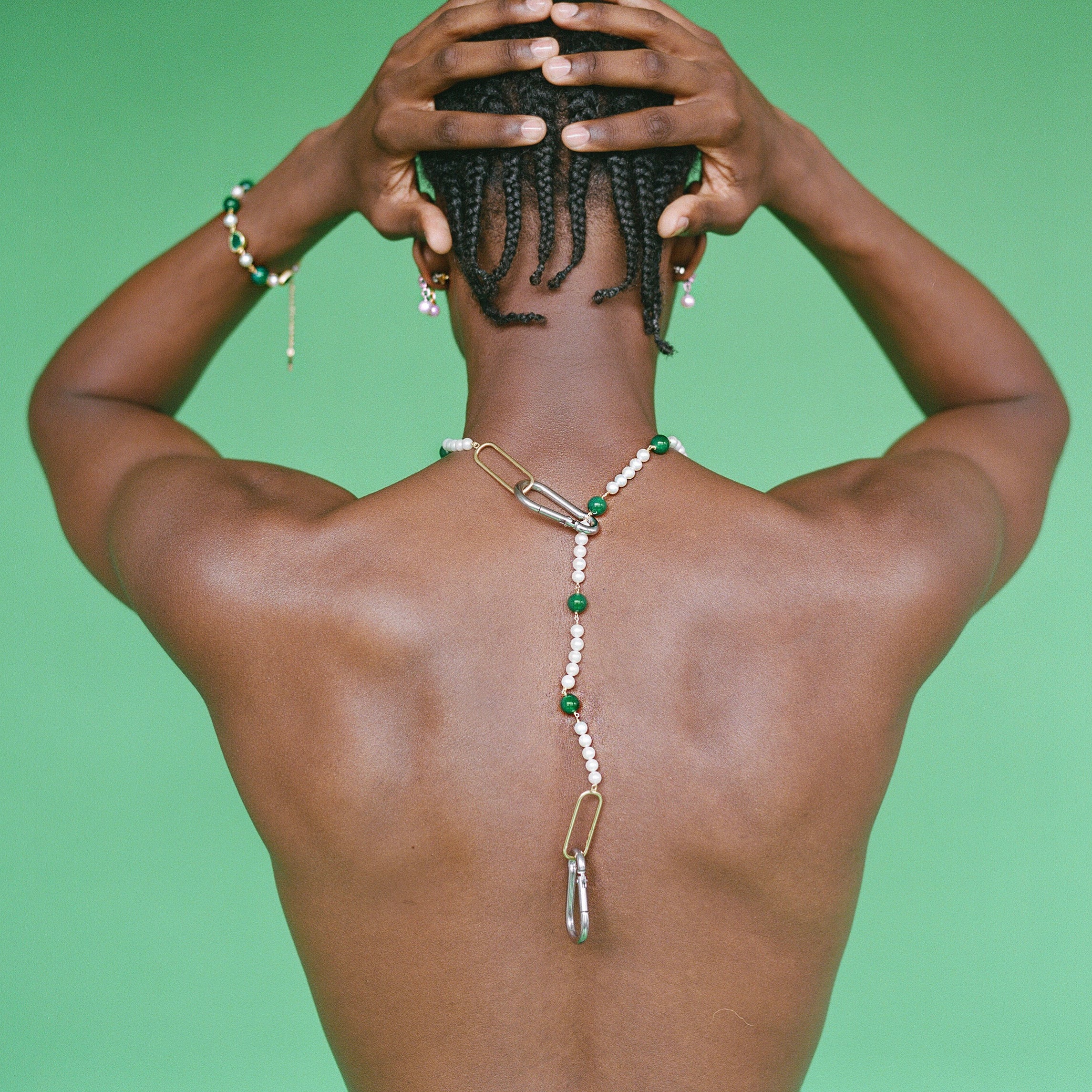 Green Onyx Freshwater Pearl Bracelet