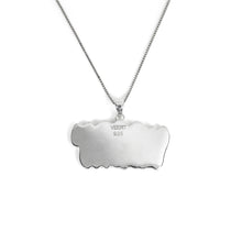 Load image into Gallery viewer, Green and Pink Retro Logo Pendant in White Gold
