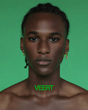 Load image into Gallery viewer, Green Pink Flower Drop Earring