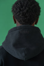 Load image into Gallery viewer, HEART EMBROIDERED HOODIE WITH FRESHWATER PEARLS ON STRING