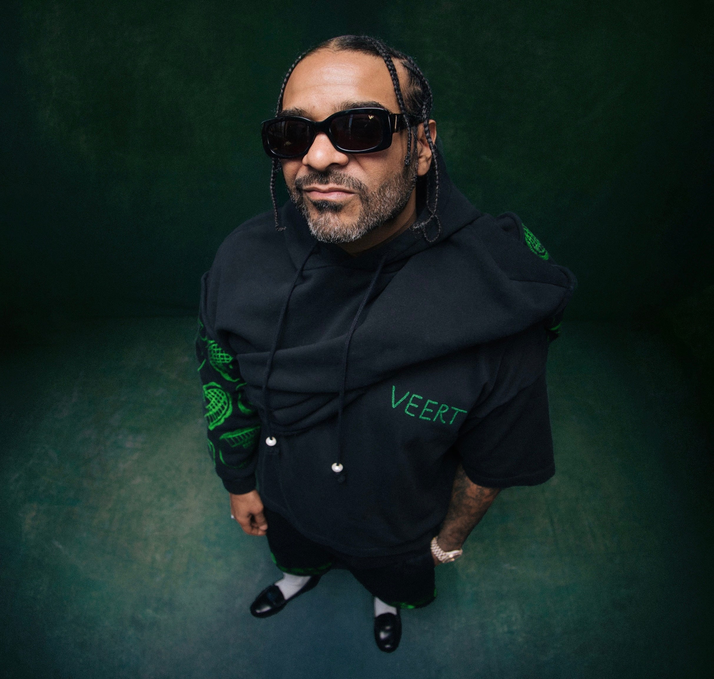 HANDWRITTEN EMBROIDERED T-SHIRT WASHED BLACK