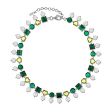 Load image into Gallery viewer, Green Pearl Shape Necklace in White Gold