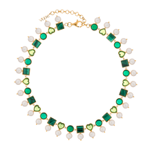 Load image into Gallery viewer, Green Pearl Shape Necklace in Yellow Gold
