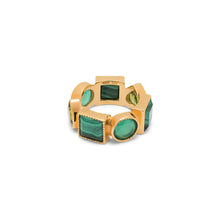 Load image into Gallery viewer, The Green Shape Ring in Yellow Gold
