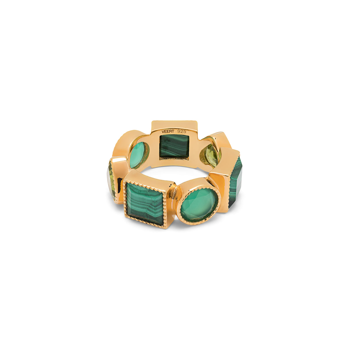 The Green Shape Ring in Yellow Gold