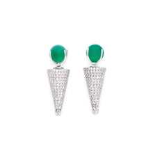 Load image into Gallery viewer, Green Onyx Spike Earring Pair