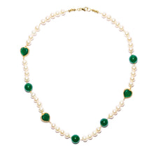 Load image into Gallery viewer, Green Onyx Freshwater Pearl Necklace
