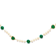 Load image into Gallery viewer, Green Onyx Freshwater Pearl Necklace