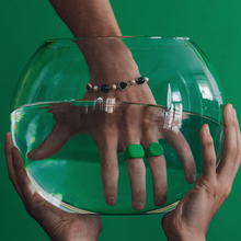 Load image into Gallery viewer, Green Enamel Square Signet Ring