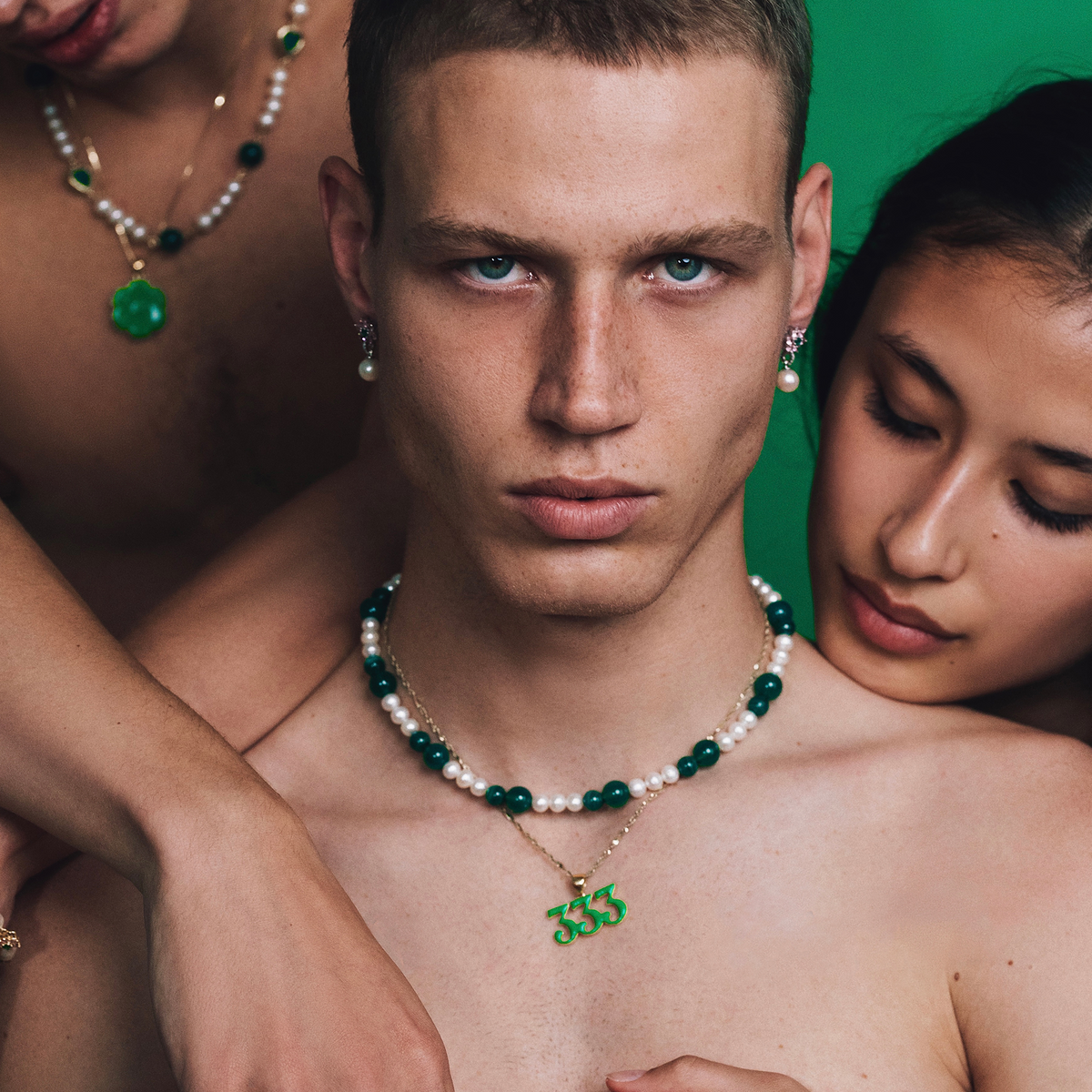 Green Onyx & Malachite Freshwater Pearl Necklace - VEERT