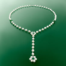 Load image into Gallery viewer, The Macro Flower Pearl Rosary in White Gold
