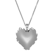 Load image into Gallery viewer, The Flame Heart Pendant Chain in White Gold
