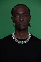 Load image into Gallery viewer, The 114 Pearl Green Flower Necklace in White Gold
