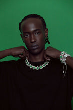 Load image into Gallery viewer, The 114 Pearl Green Flower Necklace in White Gold
