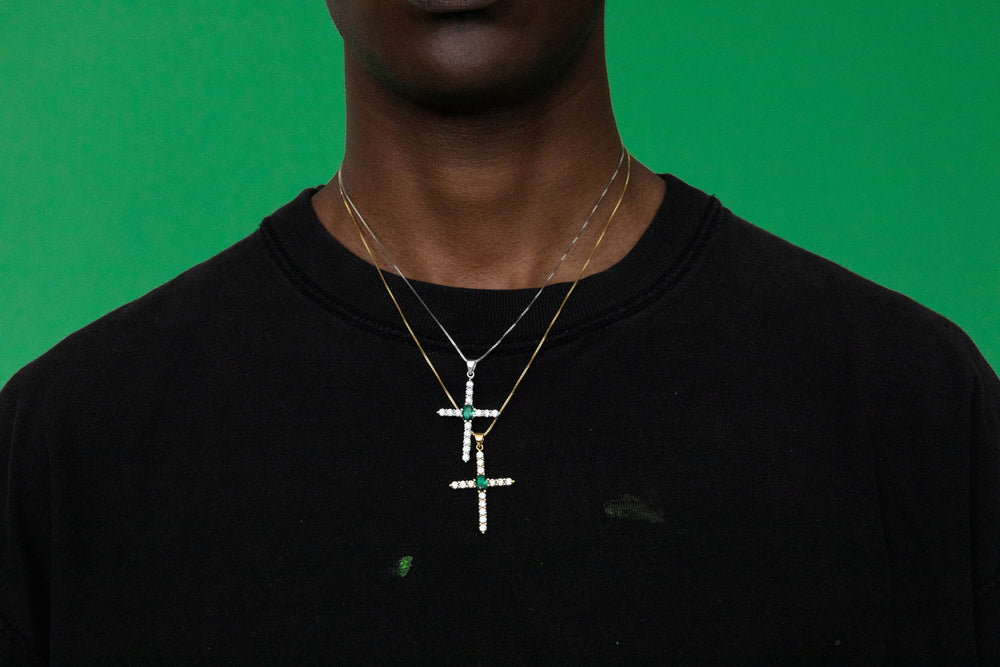 The Small Cross Pendant in White Gold