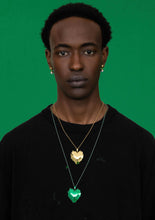 Load image into Gallery viewer, The Flame Heart Pendant Chain in Green Coating
