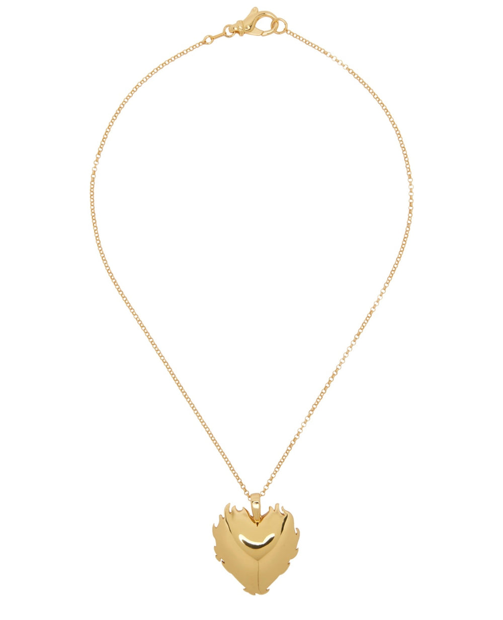 The Flame Heart Pendant Chain in Yellow Gold