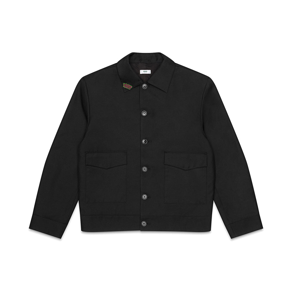 100% VIRGIN WOOL STRUCTURED JACKET WITH REMOVABLE PIN