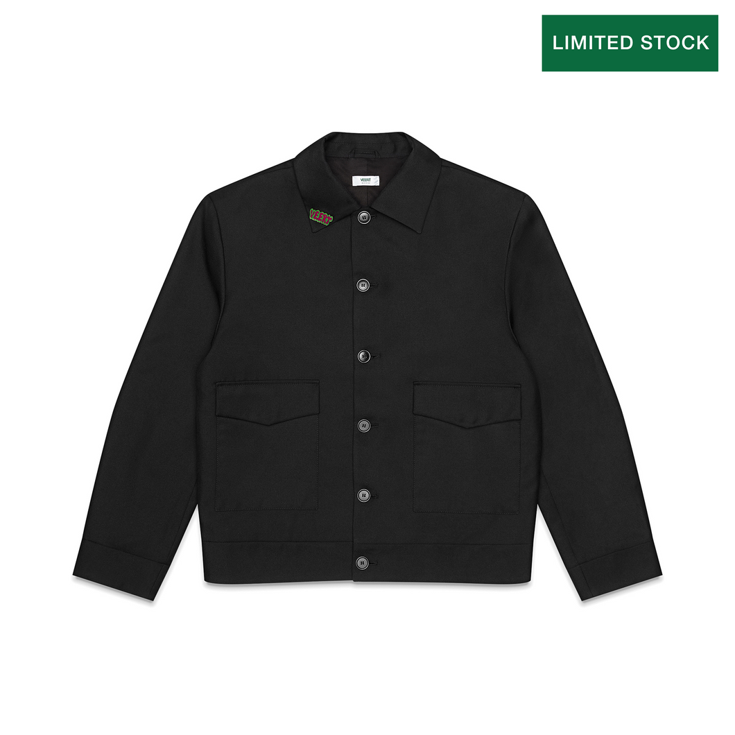 100% VIRGIN WOOL STRUCTURED JACKET WITH REMOVABLE PIN