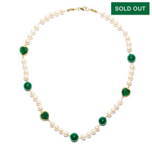 Load image into Gallery viewer, Green Onyx Freshwater Pearl Necklace
