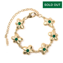 Load image into Gallery viewer, The Green Flower Bracelet in Yellow Gold
