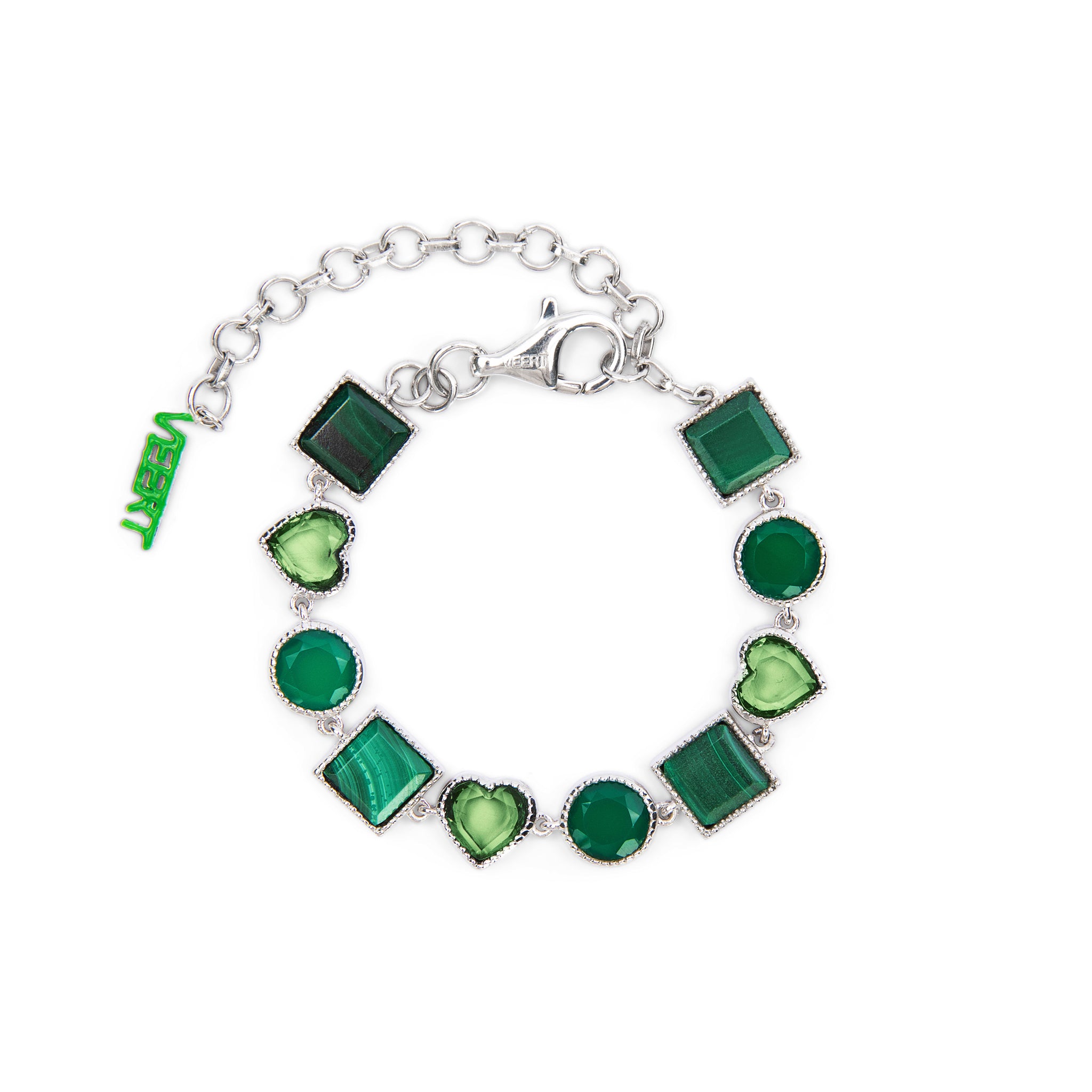 The Green Shape Bracelet in White Gold