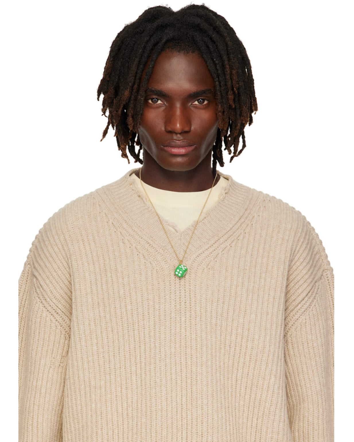 The Dice Pendant Chain in Yellow Gold