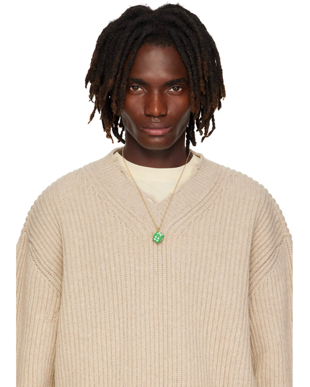 The Dice Pendant Chain in Yellow Gold