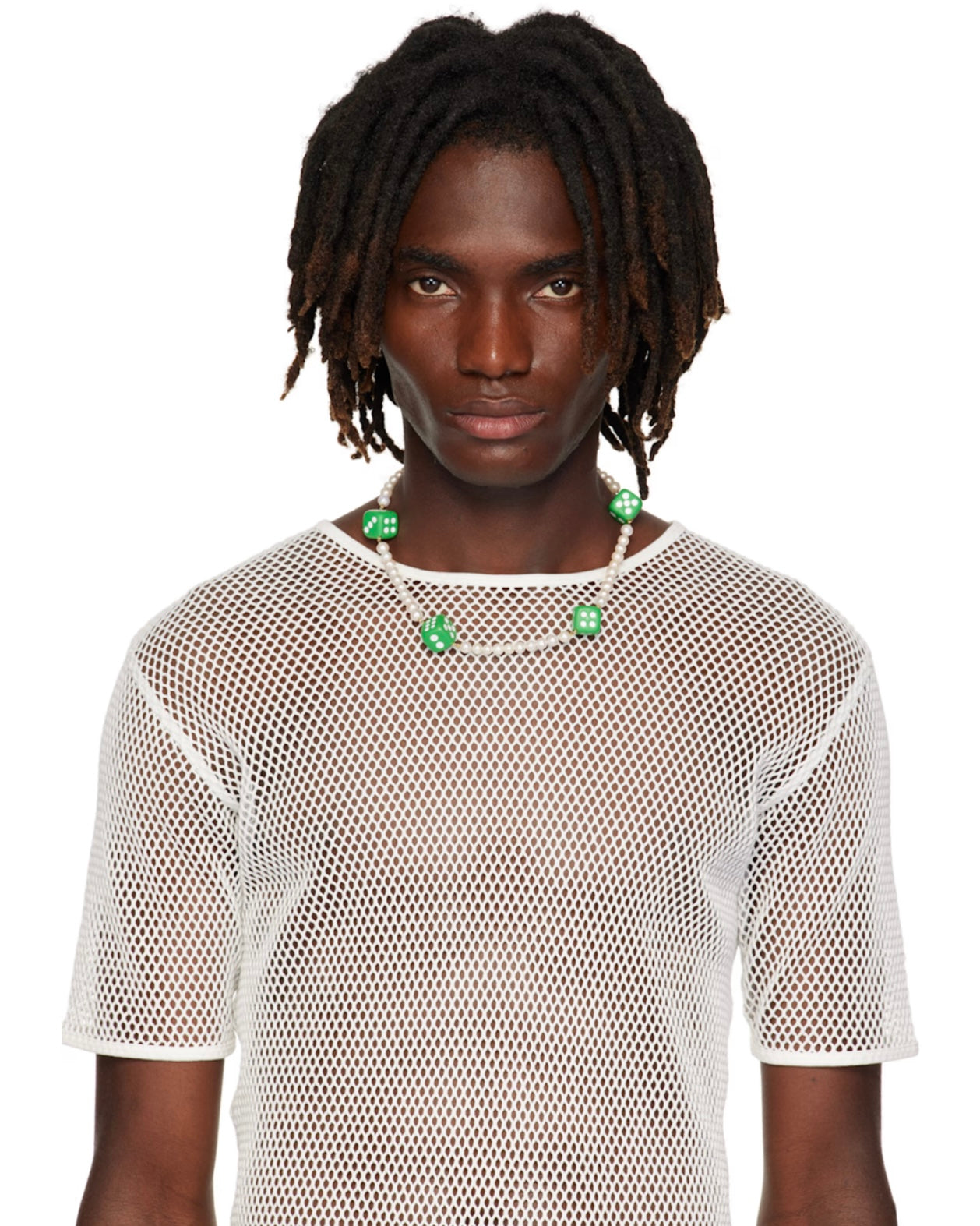 The Pearl Green 4 Dice Necklace