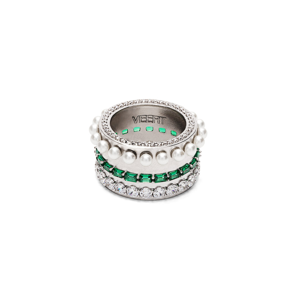 The Thick Layered Ring in White Gold